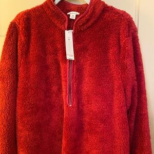 Westbound Red Sherpa Quarter-Zip Pullover